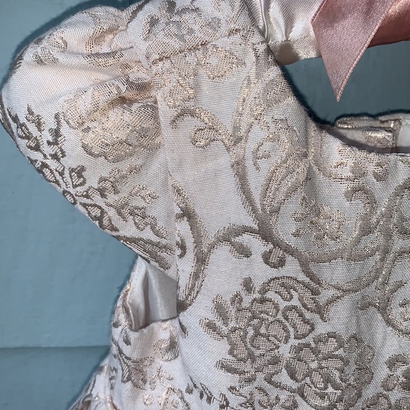 Janie and Jack Floral Jacquard Dress Pink/Rose Gold Dress EUC 6-12M - Picture 14 of 17